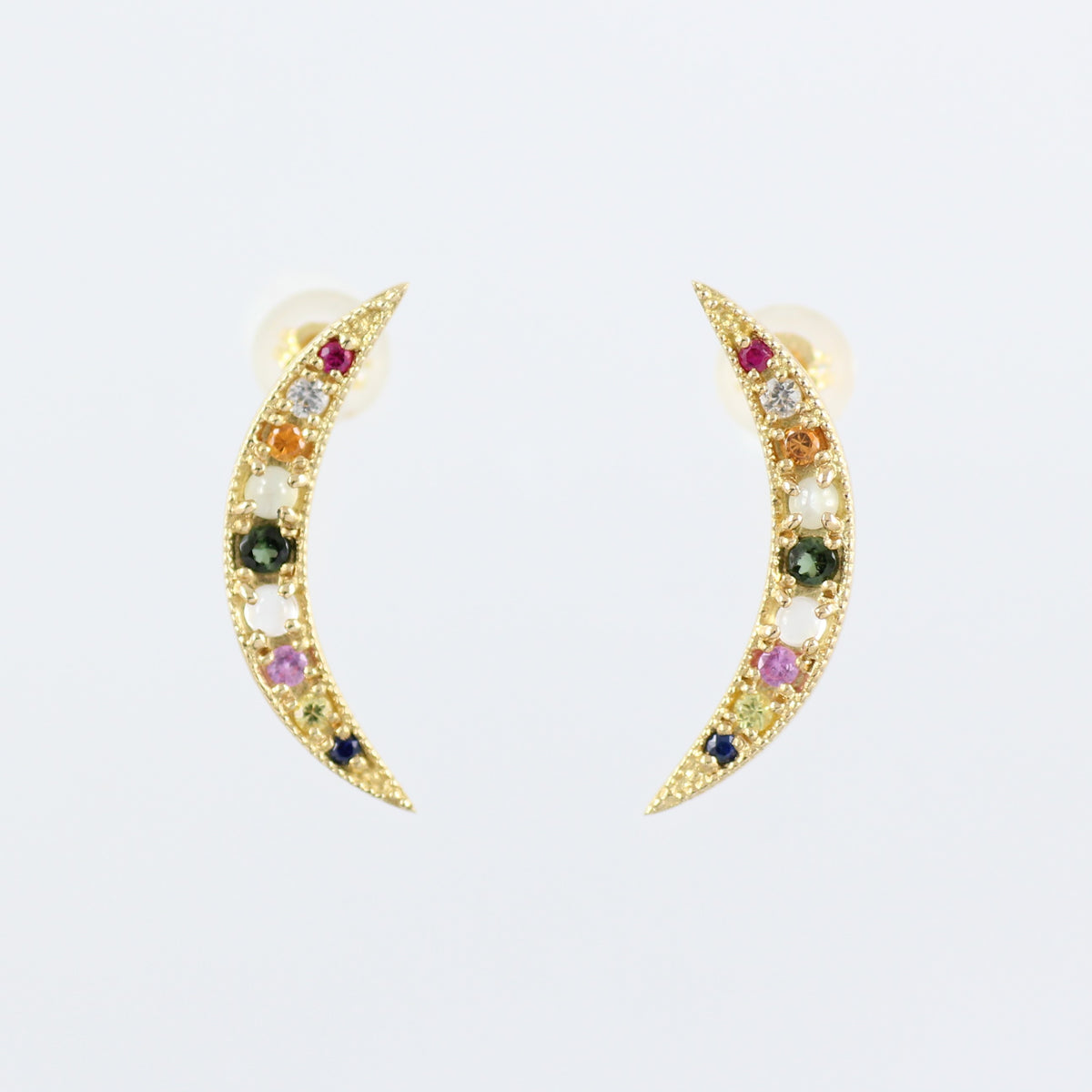 爆売り！ ナワラタナ 18K イエローゴールド ピアス ニュームーン アクセサリー