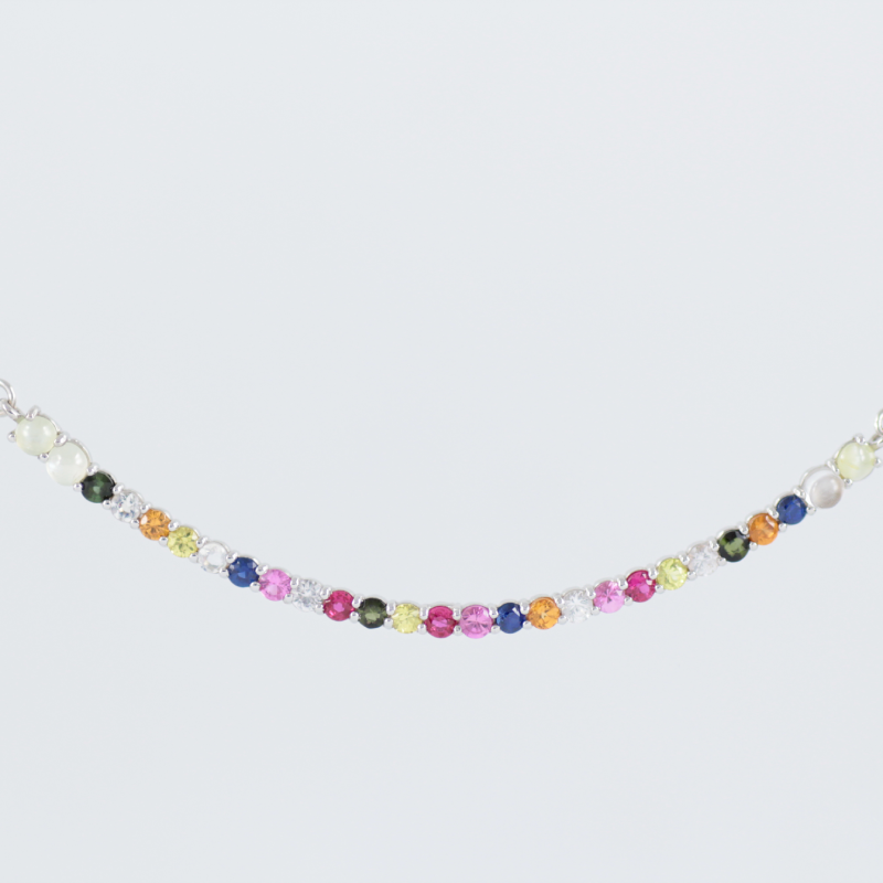 ナワラタナ 18K レインボー ネックレス 