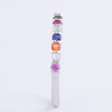 Load image into Gallery viewer, ナワラタナ SV925  rainbow リング シルバー 横 | めぐみ|メグミ|お守り ジュエリー | QVC