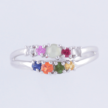 Load image into Gallery viewer, ナワラタナ 925 シルバー Water リング  シルバー色   真上| めぐみ|メグミ|お守り ジュエリー | QVC