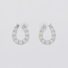 Load image into Gallery viewer, 【10K/18K 受注可】9 Diamond × Horseshoe ピアス  イエローゴールド　664253