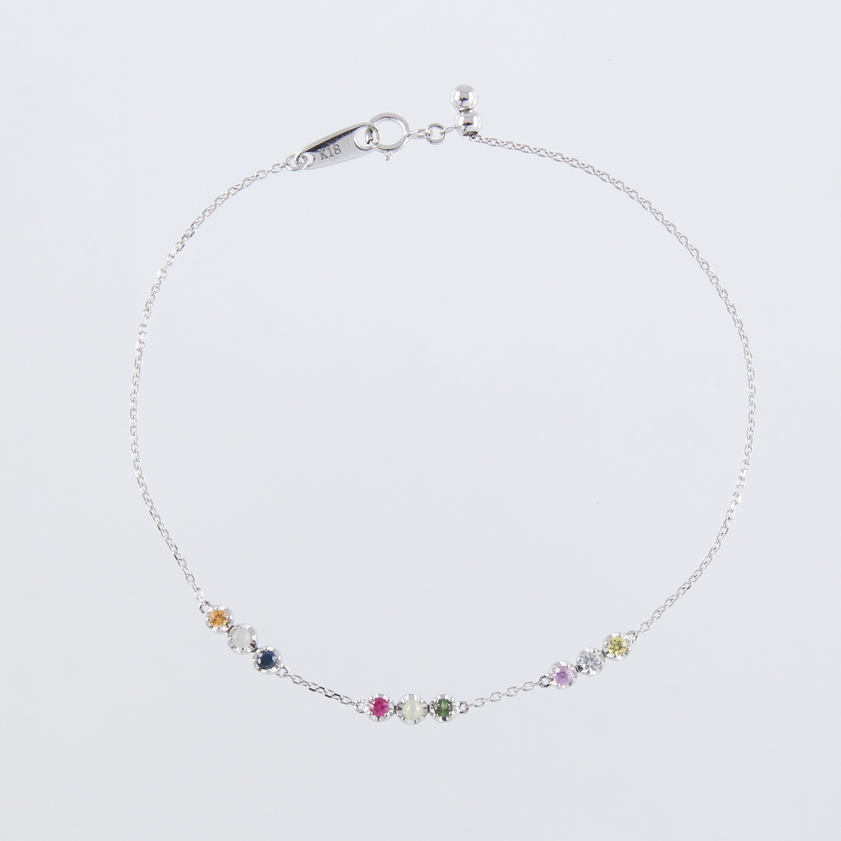 水晶 ブレスレット QVC 18K ホワイトゴールド ナワラタナ 18K ボンド ブレスレット 667259 ゴールド ｜ お守り