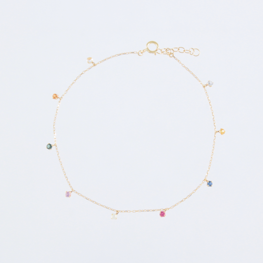18K フェンスガード ブレスレット ナワラタナ 6481 YG 正面1 ｜めぐみ｜メグミ｜お守り ジュエリー | QVC