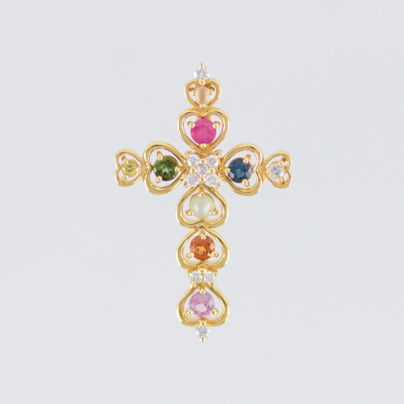 ナワラタナ 18K ハート & クロス ペンダントヘッド 15451 ナワラタナ 18K ハート & クロス ペンダントヘッド 15451